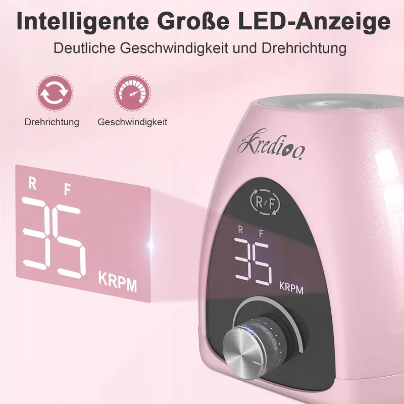 KREDIOO Elektrische Manicureset 35000 RPM LED voor Beginners — foto 3