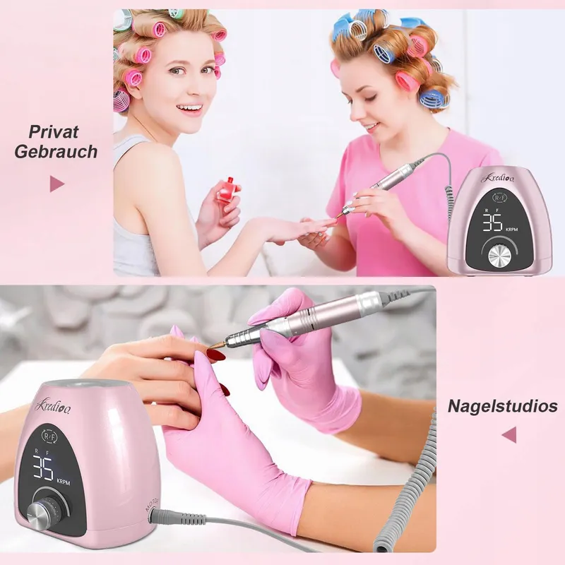 KREDIOO Elektrische Manicureset 35000 RPM LED voor Beginners — foto 6