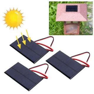 Mini Solar 3 Stuks 1W Zonnepaneel 6V Polysilicium Kabel — miniatuur 6