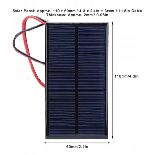 Mini Solar 3 Stuks 1W Zonnepaneel 6V Polysilicium Kabel — miniatuur 3
