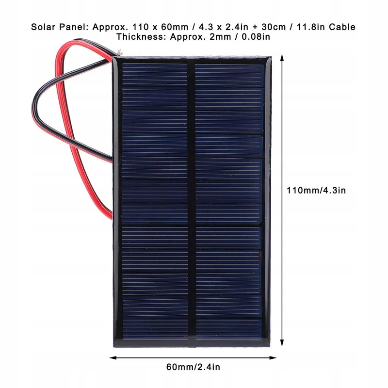 Mini Solar 3 Stuks 1W Zonnepaneel 6V Polysilicium Kabel — foto 3