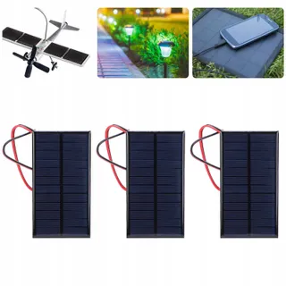 Mini Solar 3 Stuks 1W Zonnepaneel 6V Polysilicium Kabel — miniatuur 7
