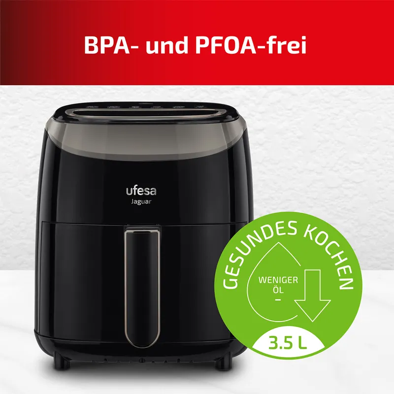 UFESA Jaguar Airfryer 3,5L 8 Programma's 1200W Touchpaneel — foto 4
