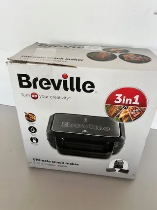 BREVILLE 3-in-1 Sandwichmaker Wafels Panini Zwart RVS — miniatuur 8