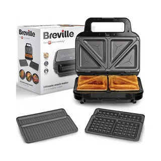 BREVILLE 3-in-1 Sandwichmaker Wafels Panini Zwart RVS — miniatuur 7