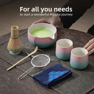 TEANAGOO Matcha Set Kom met Schenktuit Garde Houder — miniatuur 7