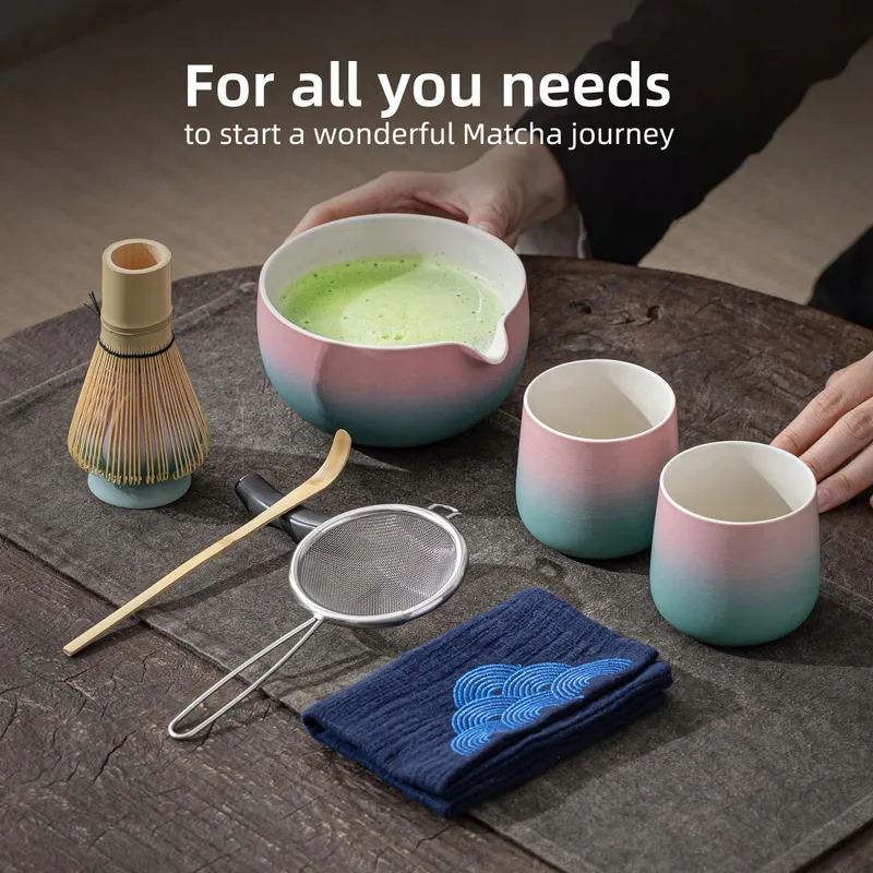 TEANAGOO Matcha Set Kom met Schenktuit Garde Houder — foto 7