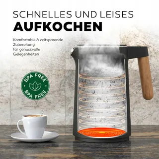 BALTER Waterkoker RVS 1,5L 2200W Temperatuurregeling Draadloos — miniatuur 8