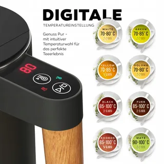 BALTER Waterkoker RVS 1,5L 2200W Temperatuurregeling Draadloos — miniatuur 2