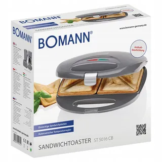 BOMANN ST 5016 CB Sandwichmaker 750W Antiaanbak Grijs — miniatuur 7