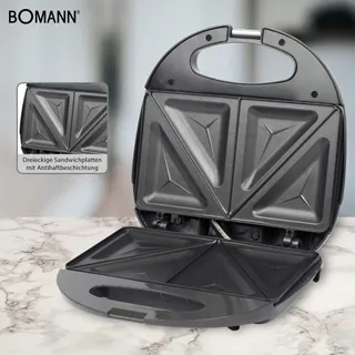 BOMANN ST 5016 CB Sandwichmaker 750W Antiaanbak Grijs — miniatuur 3