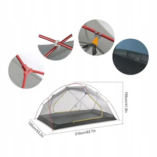 NATUREHIKE Mongar Tent 2 Personen Ultralicht Camping Trekking 3 Seizoenen — miniatuur 11