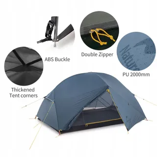 NATUREHIKE Mongar Tent 2 Personen Ultralicht Camping Trekking 3 Seizoenen — miniatuur 2