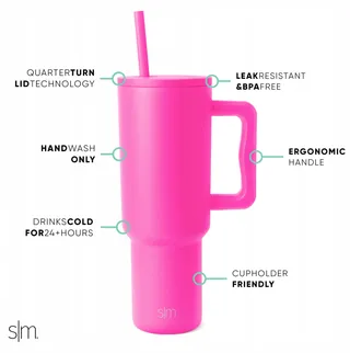 SIMPLE MODERN Thermobeker 1182ml Handvat Rietje RVS — miniatuur 2