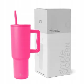 SIMPLE MODERN Thermobeker 1182ml Handvat Rietje RVS — miniatuur 1