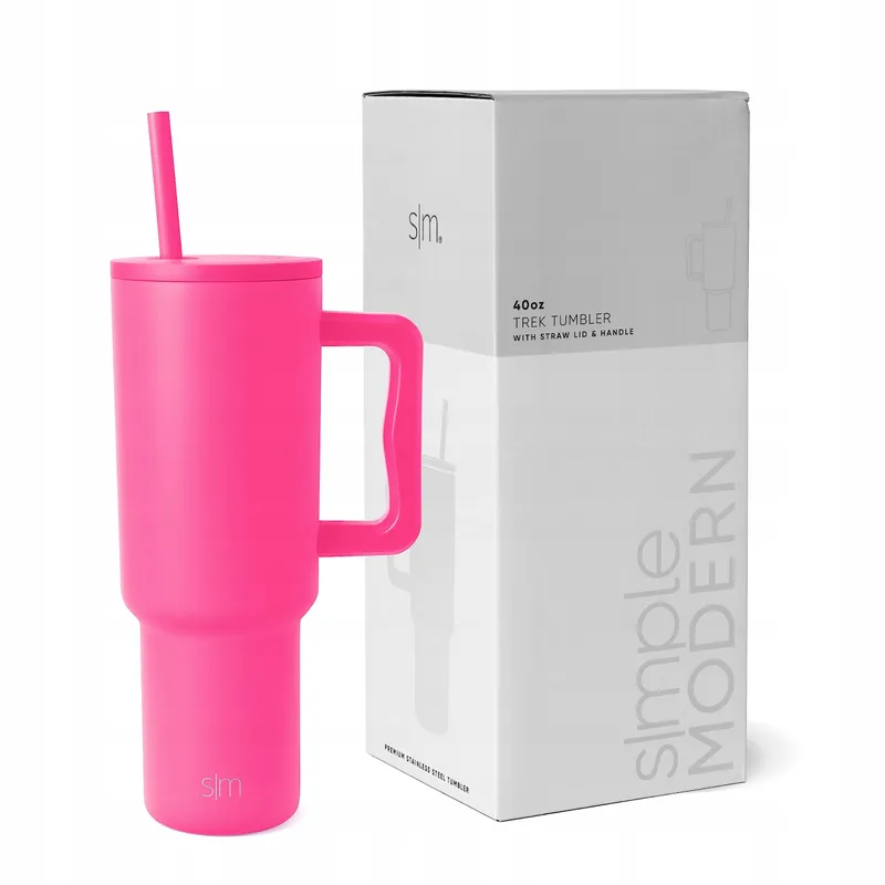 SIMPLE MODERN Thermobeker 1182ml Handvat Rietje RVS — foto 1