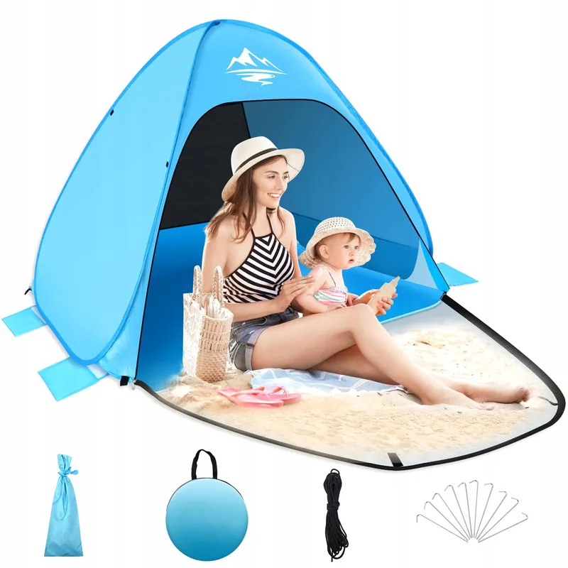 MAXDONE Pop-up Strandtent 2-3 Personen UV50+ Licht Draagbaar — foto 1