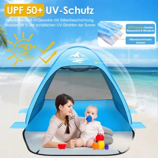 MAXDONE Pop-up Strandtent 2-3 Personen UV50+ Licht Draagbaar — miniatuur 2