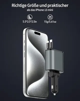 AIMTEL Autolader USB C iPhone Galaxy AirPods Pixel — miniatuur 4