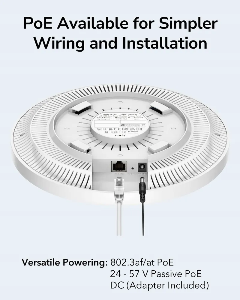 CUDY AP1300 AC1200 Gigabit Access Point MU-MIMO PoE Mesh — foto 4