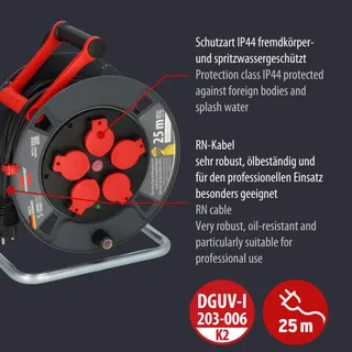 BRENNENSTUHL Professionele Kabelhaspel 25m Zwart Bouw Buiten — miniatuur 3