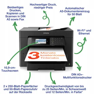 EPSON WorkForce WF-7840DTWF A3+ Draadloze Multifunctionele Printer — miniatuur 2