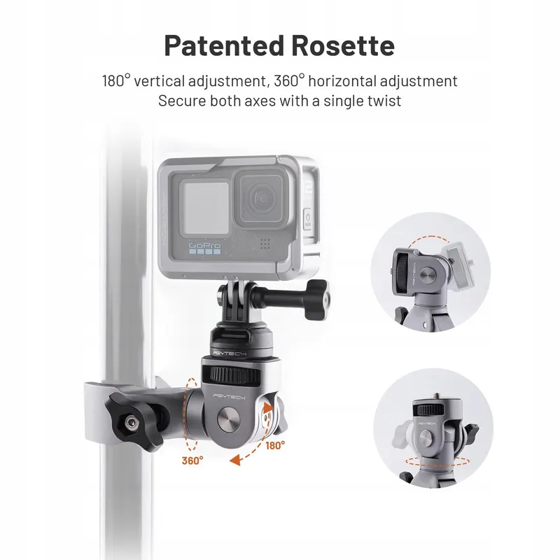 PGYTECH CapLock Aluminium Klemhouder Insta360 GoPro Osmo — foto 2