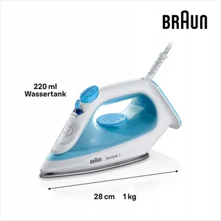 BRAUN TexStyle 1 SI1050BL Stoomstrijkijzer SuperCeramic 2000W Blauw — miniatuur 3