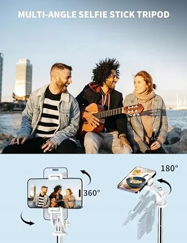 Selfie Stick 180cm Draadloze Afstandsbediening iPhone Samsung Huawei — foto 4