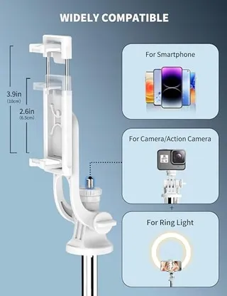 Selfie Stick 180cm Draadloze Afstandsbediening iPhone Samsung Huawei — miniatuur 3