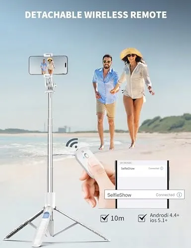 Selfie Stick 180cm Draadloze Afstandsbediening iPhone Samsung Huawei — foto 5