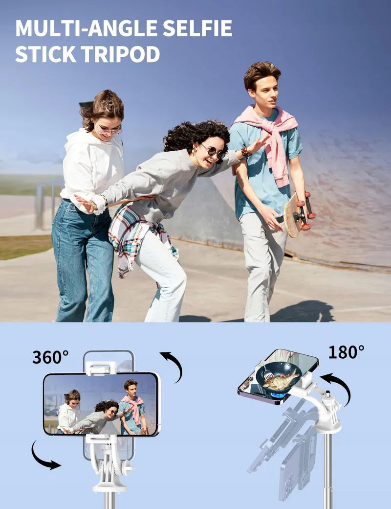Aluminium Statief Selfiestick voor Telefoons en Camera's 179cm — foto 4