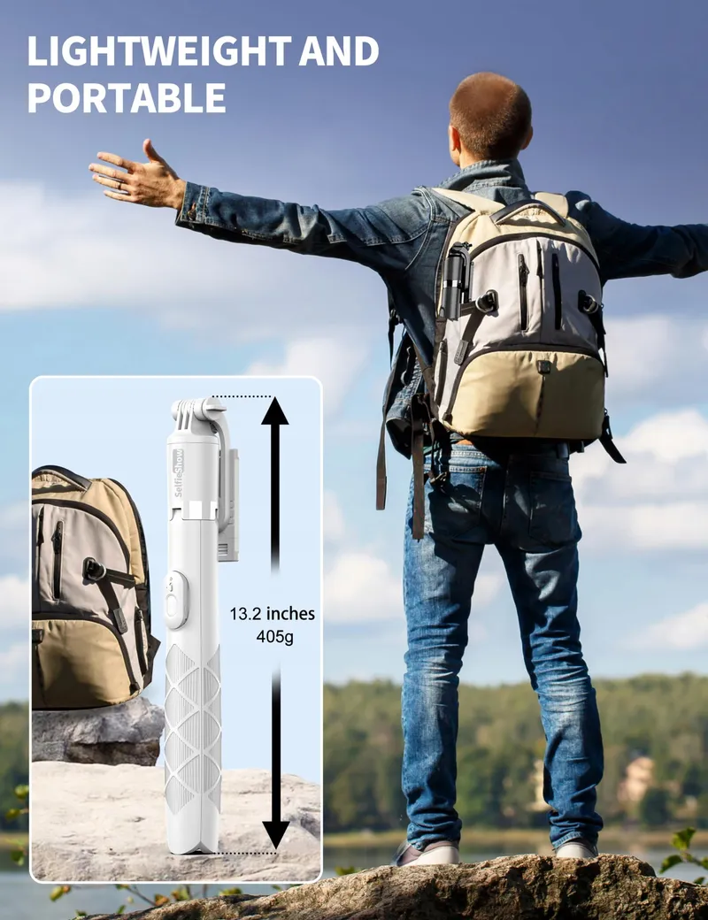 Aluminium Statief Selfiestick voor Telefoons en Camera's 179cm — foto 5
