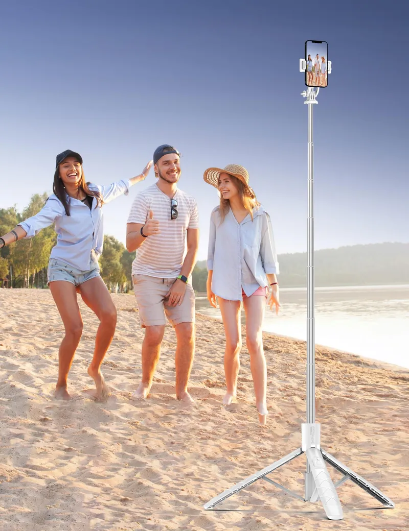 Aluminium Statief Selfiestick voor Telefoons en Camera's 179cm — foto 6