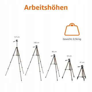BASICS Licht Statief met Tas 127cm Champagne — miniatuur 4