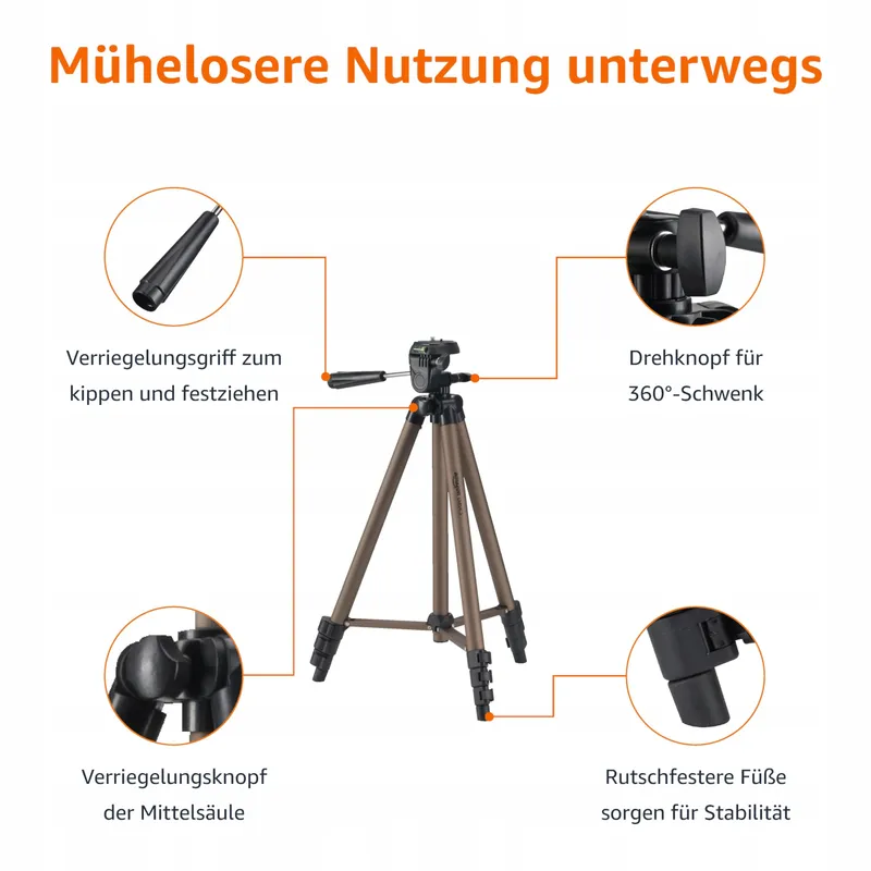 BASICS Licht Statief met Tas 127cm Champagne — foto 3