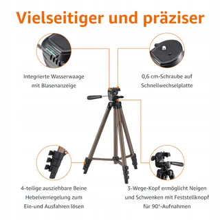 BASICS Licht Statief met Tas 127cm Champagne — miniatuur 2
