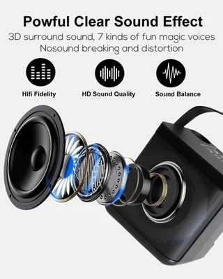 Karaoke Machine Met 2 Microfoons Bluetooth LED Voor Kinderen En Volwassenen — miniatuur 2