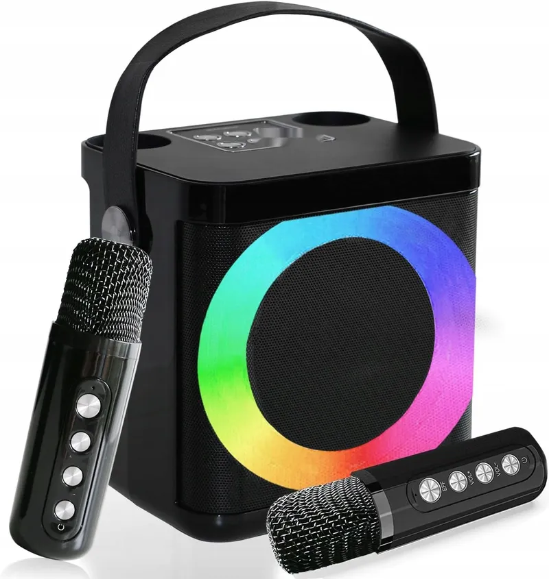 Karaoke Machine Met 2 Microfoons Bluetooth LED Voor Kinderen En Volwassenen — foto 9