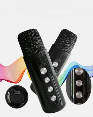 Karaoke Machine Met 2 Microfoons Bluetooth LED Voor Kinderen En Volwassenen — miniatuur 12