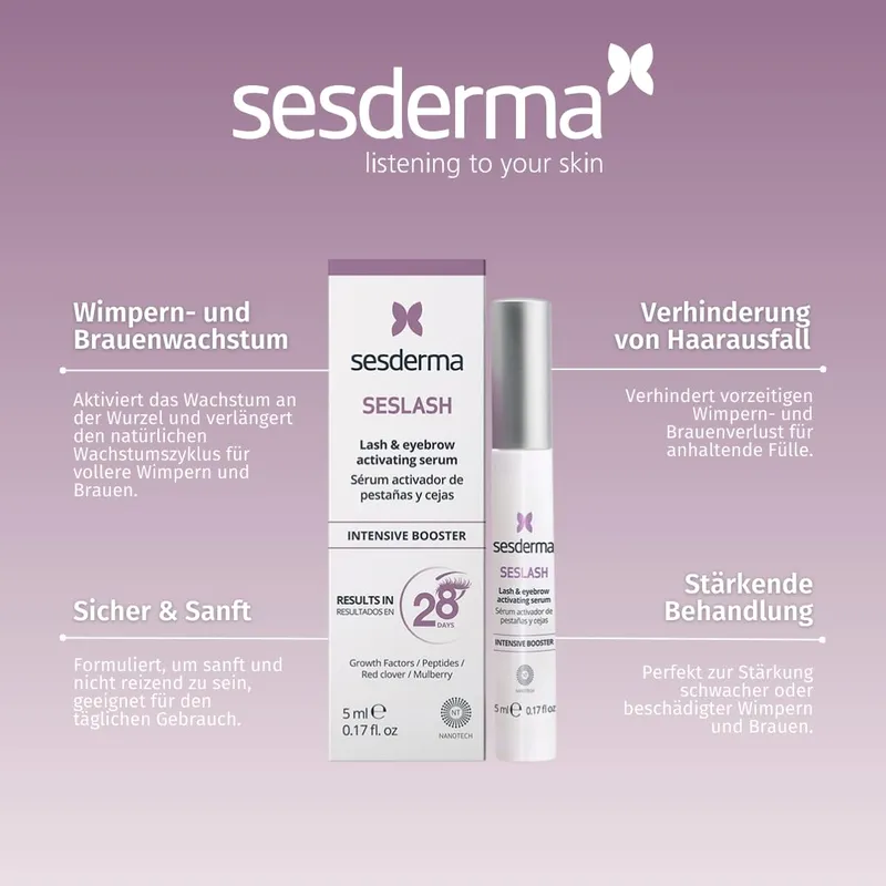 SESDERMA Seslash Serum Wimpers Wenkbrauwen 5ml Dikker Langer — foto 2