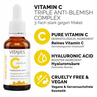 VITAYES Vitamine C Serum Hyaluronzuur 30ml Veganistisch — miniatuur 6