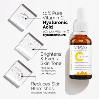 VITAYES Vitamine C Serum Hyaluronzuur 30ml Veganistisch — miniatuur 3
