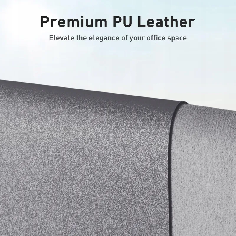 AOTHIA Bureaulegger Leder Antislip 91x43cm Lichtgrijs — foto 2