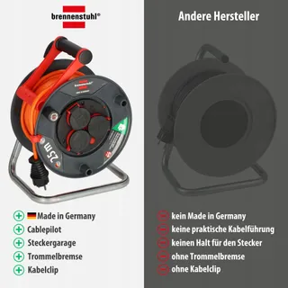 BRENNENSTUHL Garant V2 Kabelhaspel 25m IP44 3 Stopcontacten — miniatuur 6
