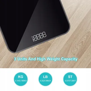 EUROPAPA Digitale Weegschaal LED 180kg BMI Zwart — miniatuur 3