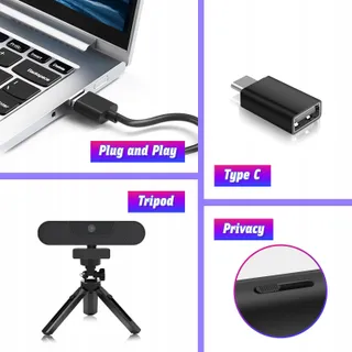 VIZOLINK W8GS 4K Webcam UHD Microfoon Autofocus Laptop Mac — miniatuur 6