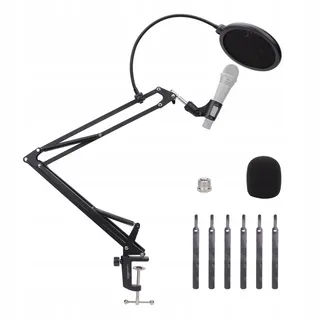 AMAZON BASICS Microfoonarm Tafel Popfilter 360° Zwart — miniatuur 1