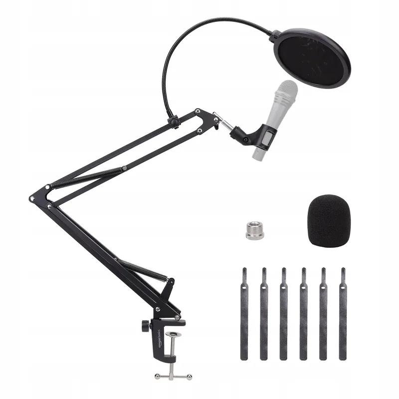 AMAZON BASICS Microfoonarm Tafel Popfilter 360° Zwart — foto 1