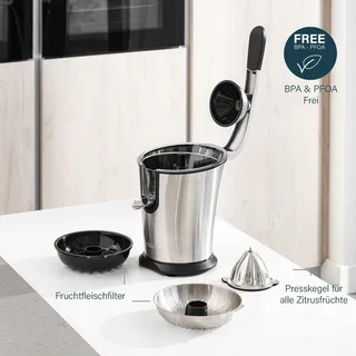 PRINCESS Master Juicer Pro 201860 RVS Perskegel Zilver — miniatuur 4
